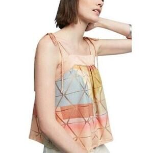 Akemi & Kin Anthropologie Tank Top Abstract Geo Sleeveless Multicolor Flowy L